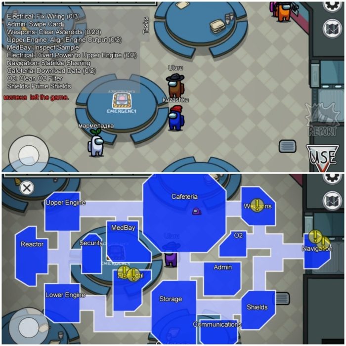 Вид персонажей и карта 
