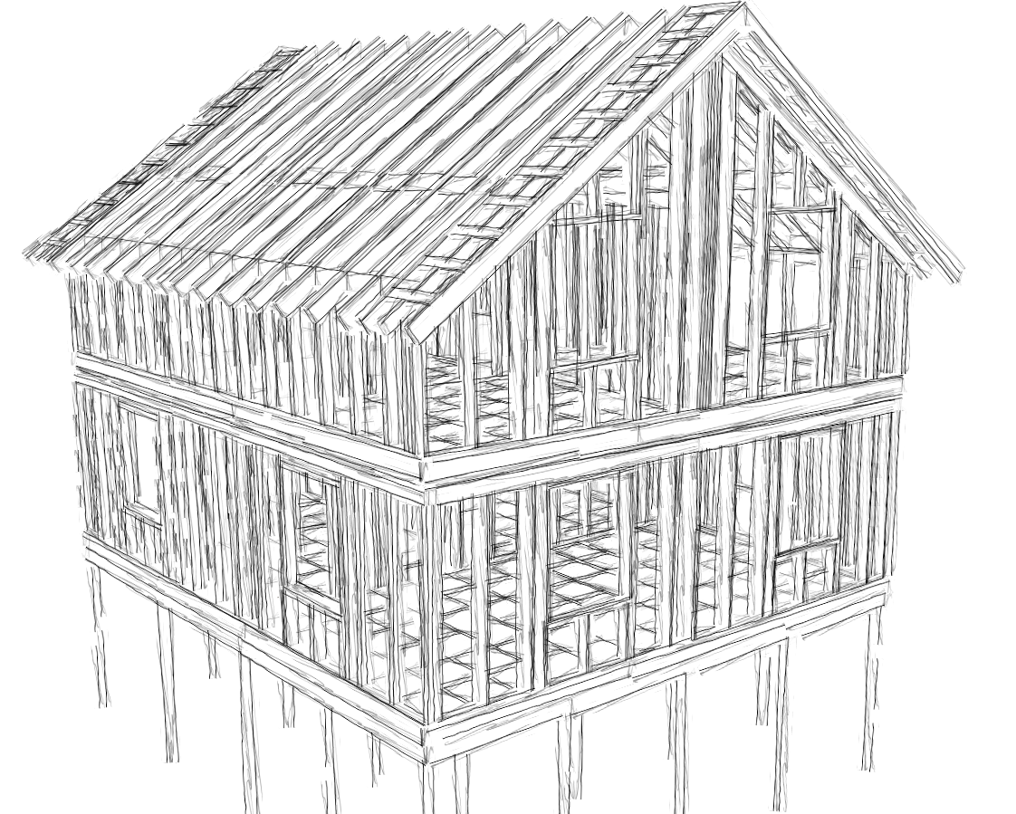 Каркас дома нарисовать