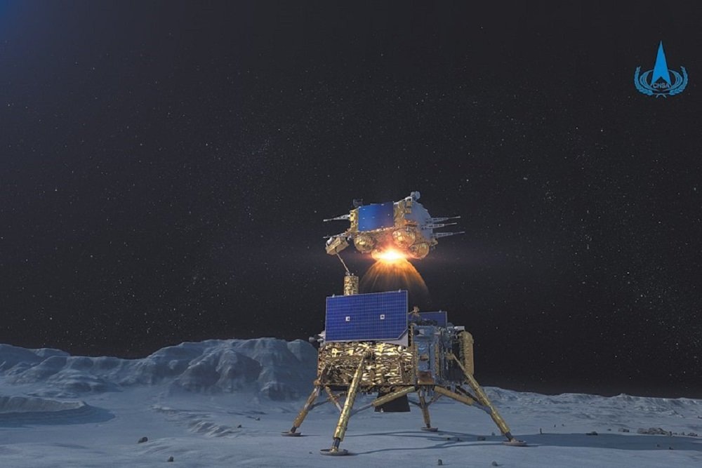 Иллюстрация: зонд "Чанъэ-5" благополучно достиг поверхности естественного спутника Земли. Фото: Официальный сайт Китайского национального космического управления