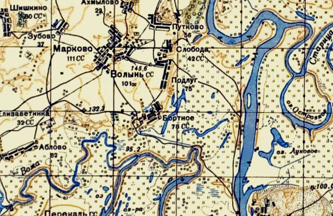 Карта РККА N-37 (Б, юг) • 1 км. Рязанская область. 1935-1941г