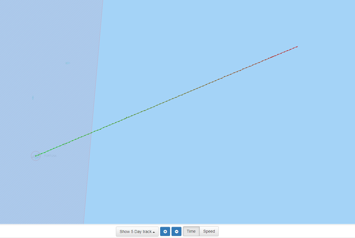 Трек ТУБ "Фортуна" за последние 5 дней.