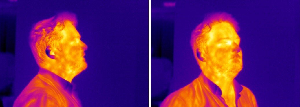 Камерный тепловизор выявляет самые горячие участки человеческого тела бесконтактным способом. Фото: skomplekt.com