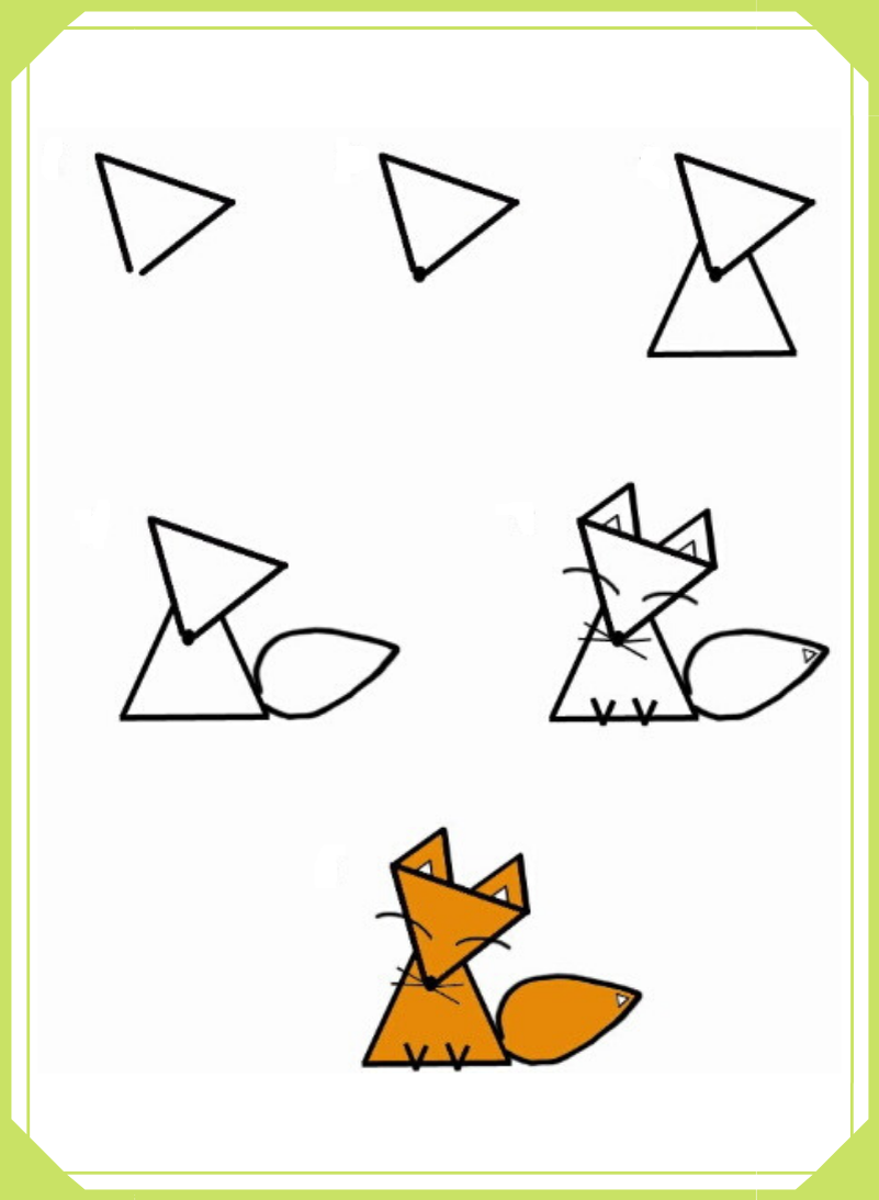 Картинки животных из геометрических фигур