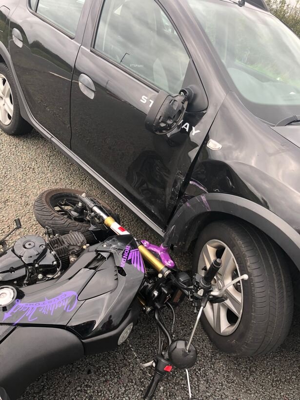 Мотоцикл Джоша после аварии 