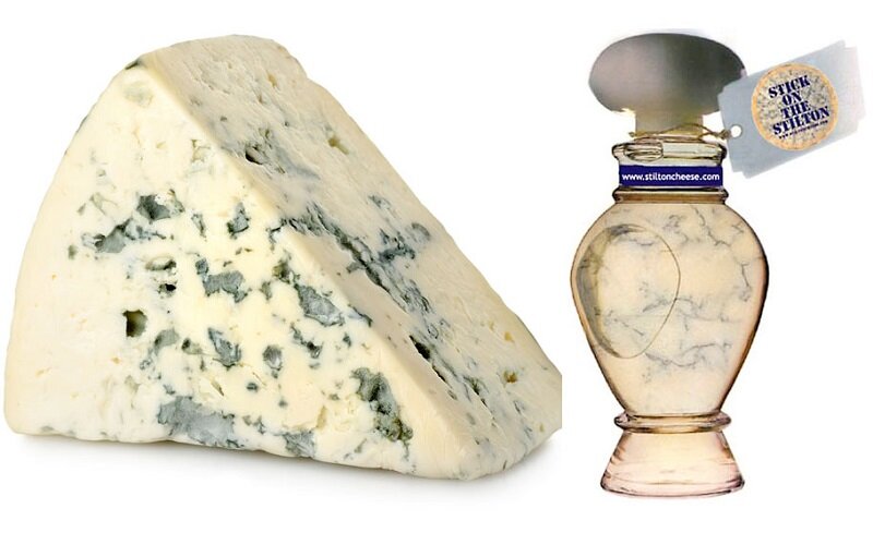 Eau de Stilton - аромат бренда-производителя сыра Stilton, не имеет нот сыра, зато включает ноты трав (ангелика, мускатный шалфей, валериана, тысячелистник)