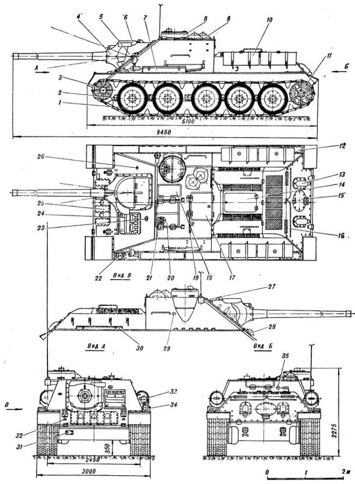 Чертеж танка су 100