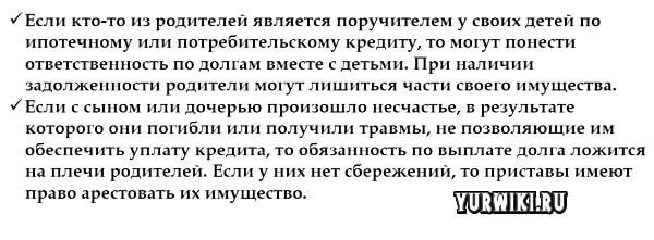 Могут ли пристава описать имущество родителей