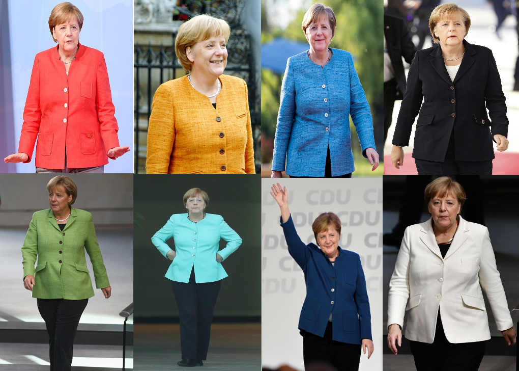 Знаменитый стиль-марка Ангелы Меркель. Пиджаков у нее много, факт. Коллаж автора