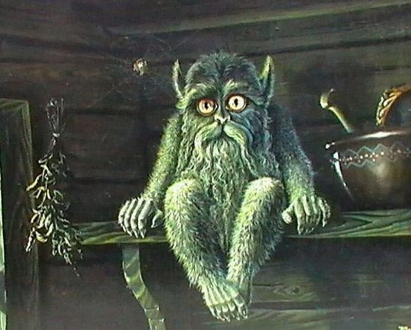 Банник может принимать облик любого животного, но чаще всего это довольно злобный старик.