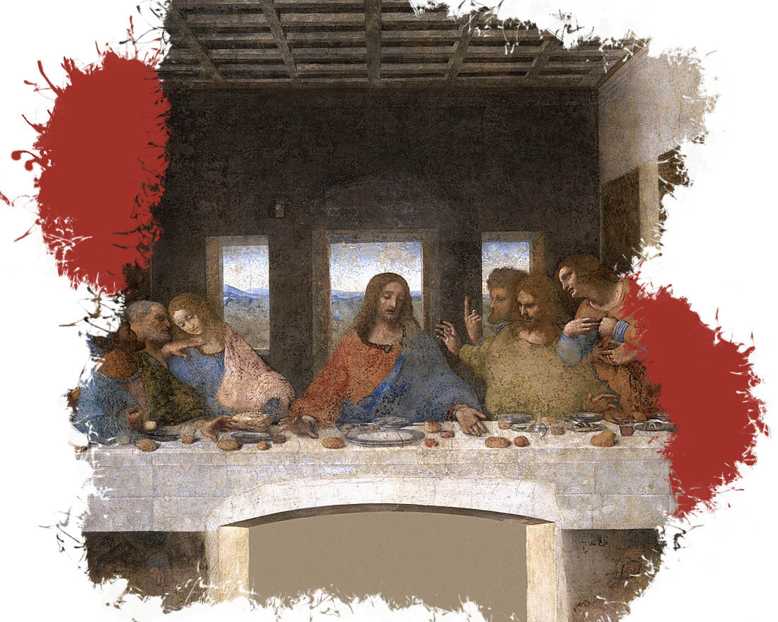 Фреска тайная вечеря автор. Фреска Тайная вечеря Леонардо да Винчи. Трапезная с тайной вечерей Леонардо. Да Винчи фреска Тайная вечеря на стену.