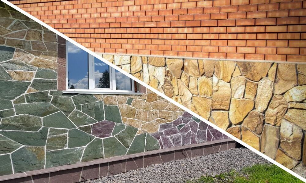 Отделка фасада частного дома и цоколя многоэтажного дома натуральным камнем