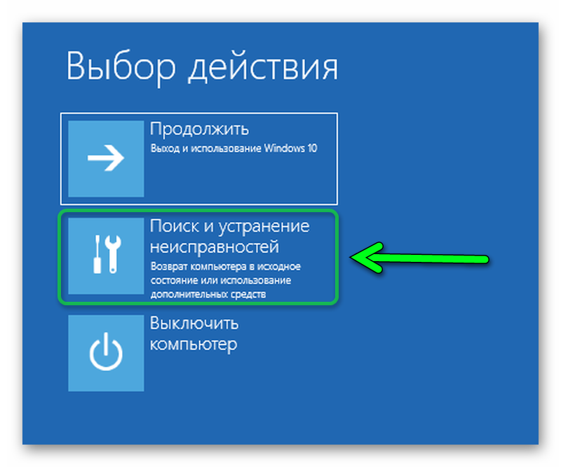 Восстановление через. Поиск и устранение неисправностей Windows 10. Поиск и устранение неисправностей Windows. Восстановление Windows 10. Выбор действия Windows.