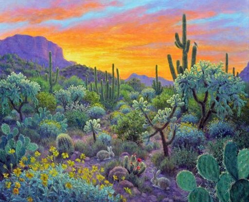 Морат. Долина Айо Валлей. Закат. Холст, акрил.