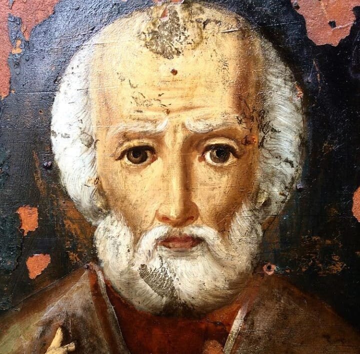 мироточение иконы вокруг головы Святого Николая Чудотворца