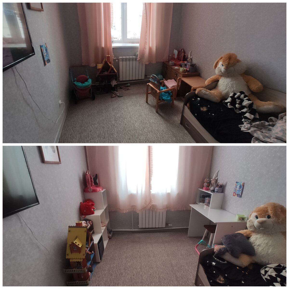 До и после. Кровать заправить забыли, конечно же )) 