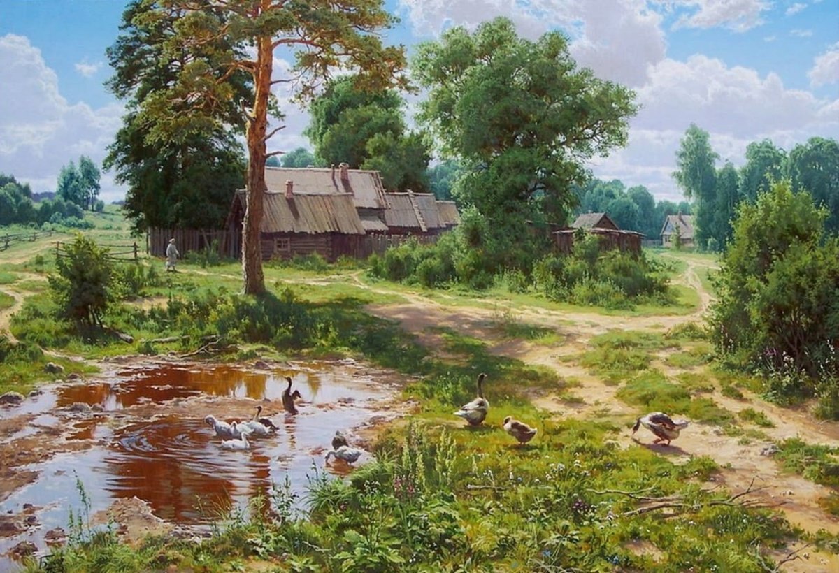 Художник Сергей Басов «В деревне»