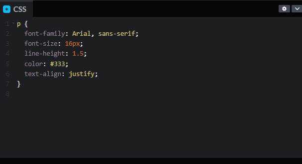 Пример стилизации текста с помощью CSS