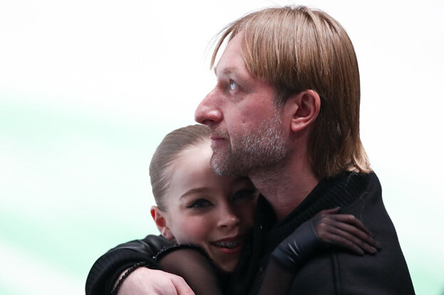    Софья Титова и Евгений Плющенко.Дарья Исаева