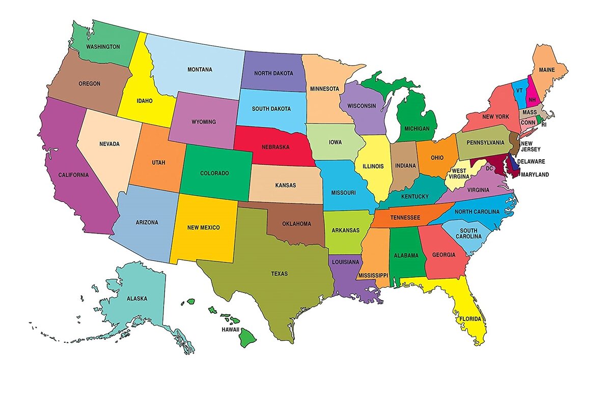 Карта американских штатов