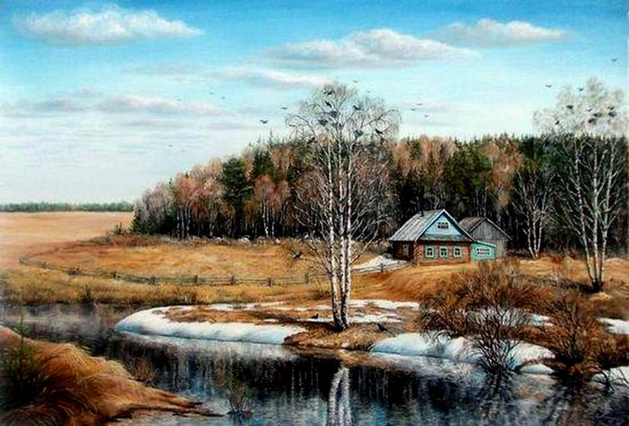 1 апреля в деревне. Весенний пейзаж в русской живописи.