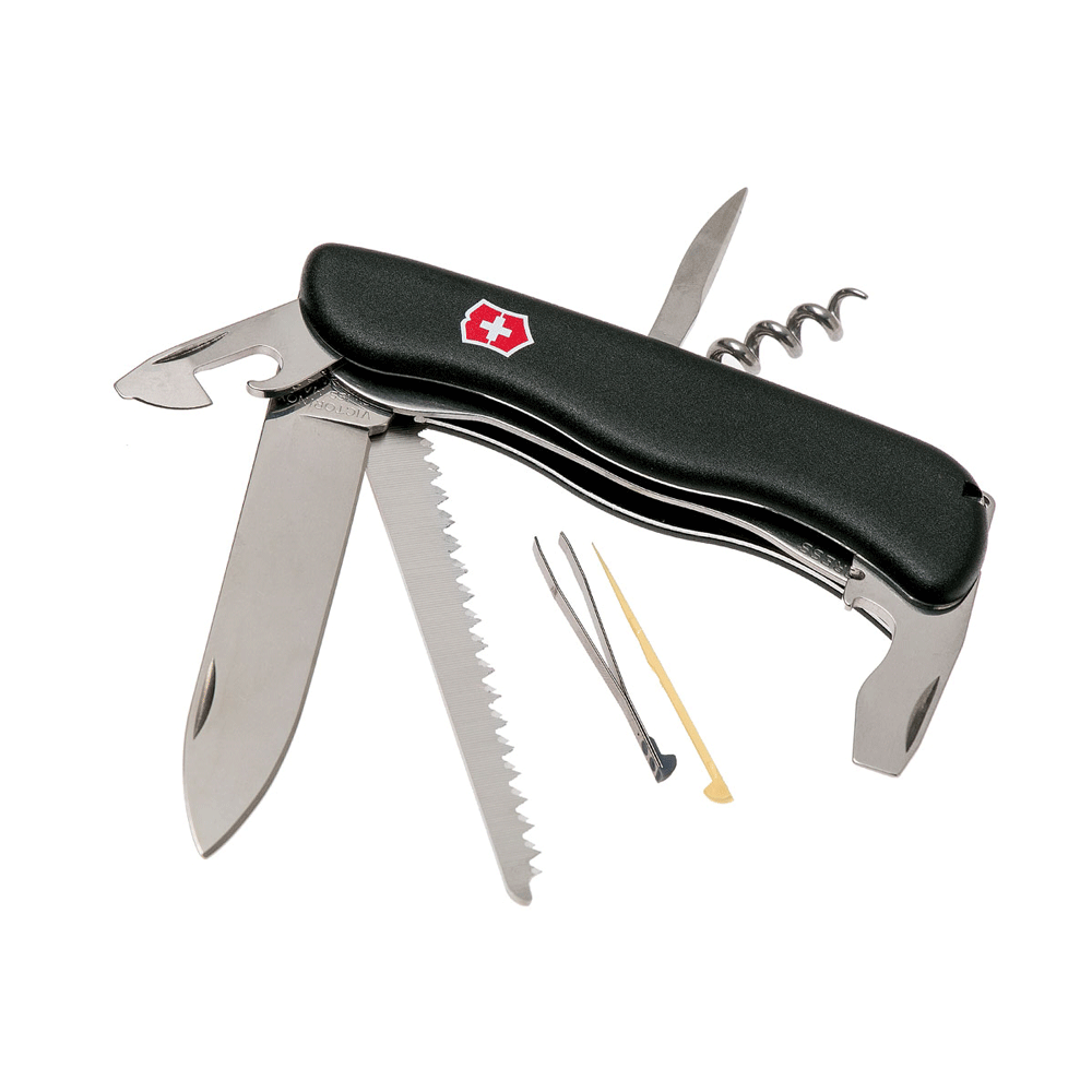 НОЖ ПЕРОЧИННЫЙ VICTORINOX FORESTER, СТАЛЬ X50CRMOV15, РУКОЯТЬ НЕЙЛОН, ЧЕРНЫЙ