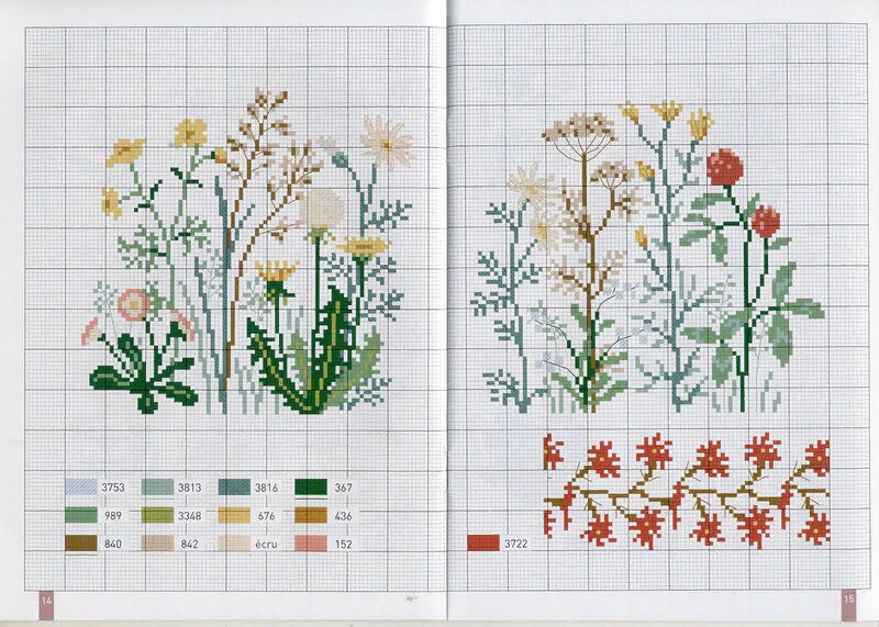 Схемы вышивки полевых цветов