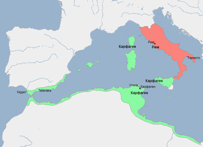 Карта карфагена в древности