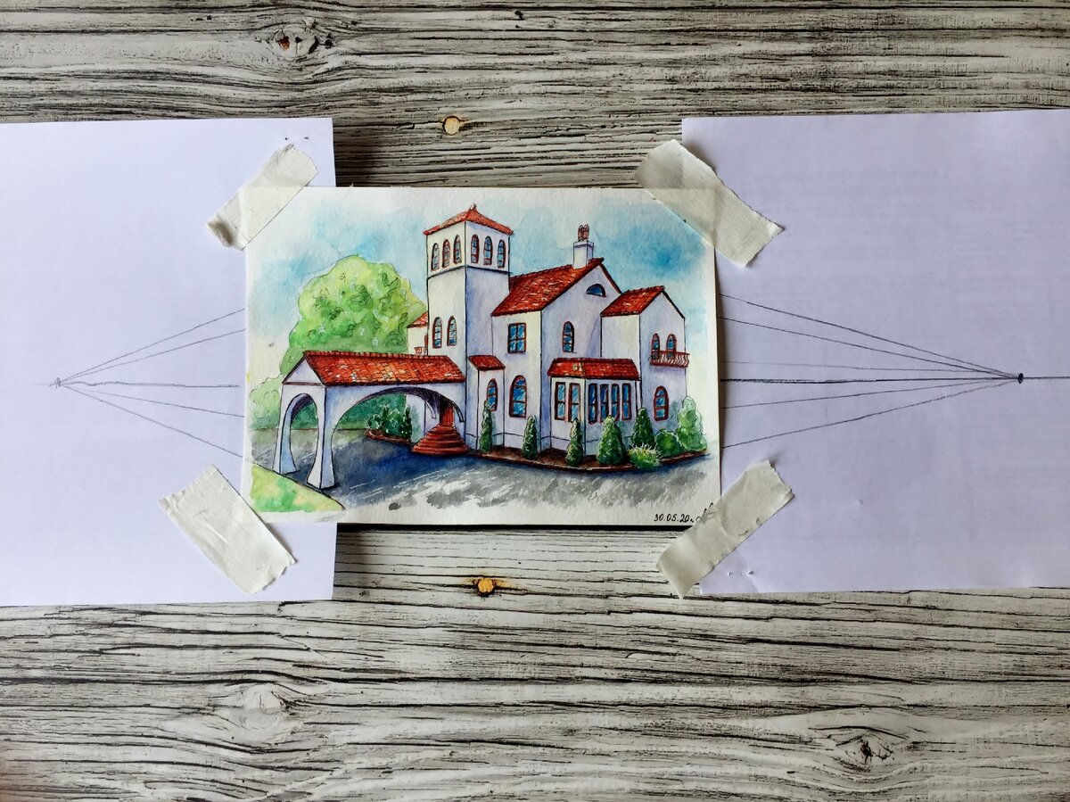 Построение перспективы с двумя точками схода