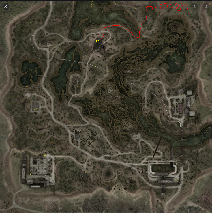 Карта Затона и путь к Винторезу