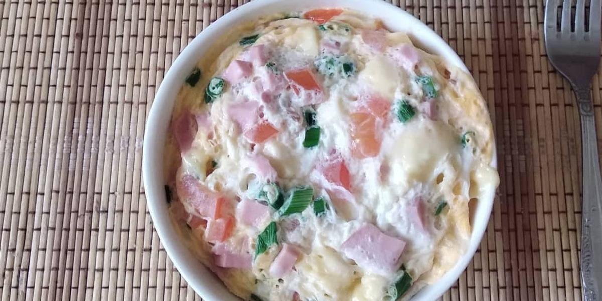 Омлет с ветчиной в микроволновке