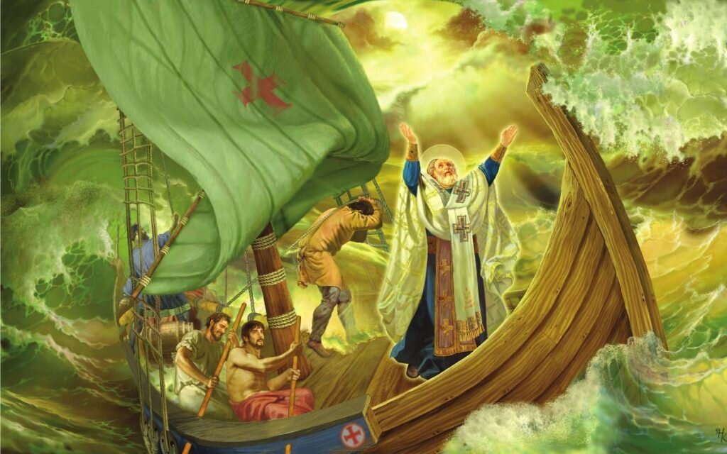 Согласно преданиям, Николай Чудотворец неоднократно спасал моряков