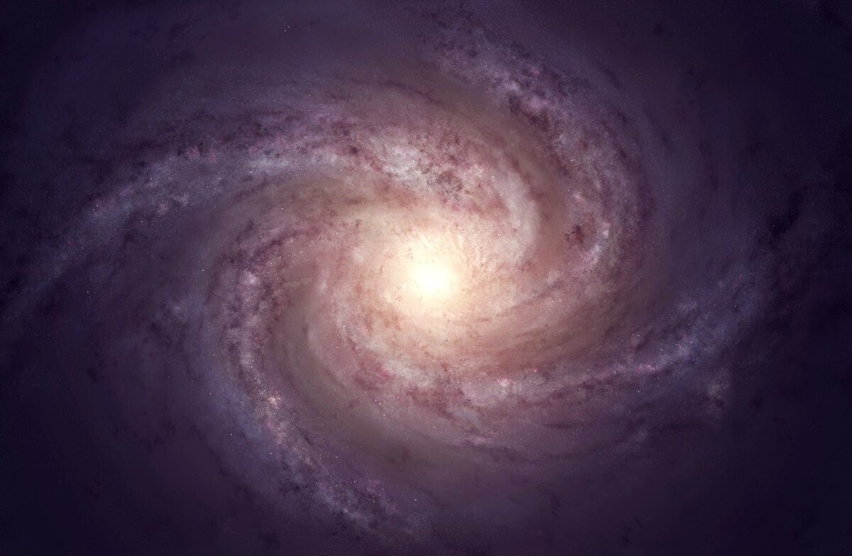 Сверху Млечный Путь похож на гигантский водоворот с огромными спиралевидными ''рукавами". Это спиральная галактика 