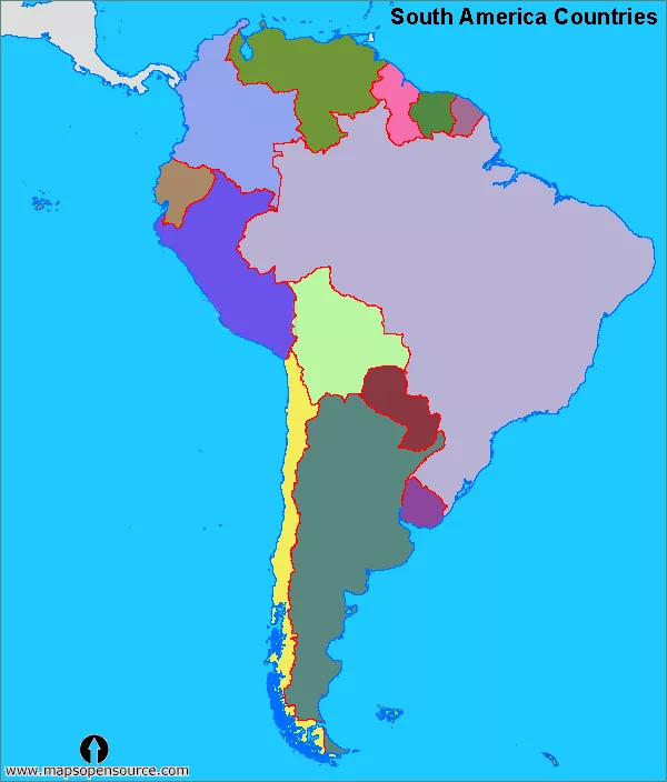 Политическая карта южной америки страна столица. Гвиана столица латинская Америка. Границы государств Южной Америки. Политическая карта Южной Америки без названий стран. Карта Южной Америки со странами.