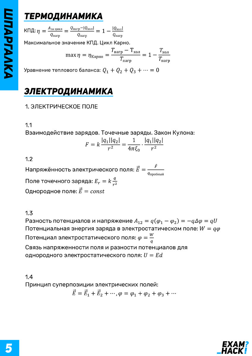 ЛУЧШАЯ ШПАРГАЛКА ДЛЯ ЕГЭ ПО ФИЗИКЕ | ВСЕ ФОРМУЛЫ В ОДНОЙ РАСПЕЧАТКЕ ...