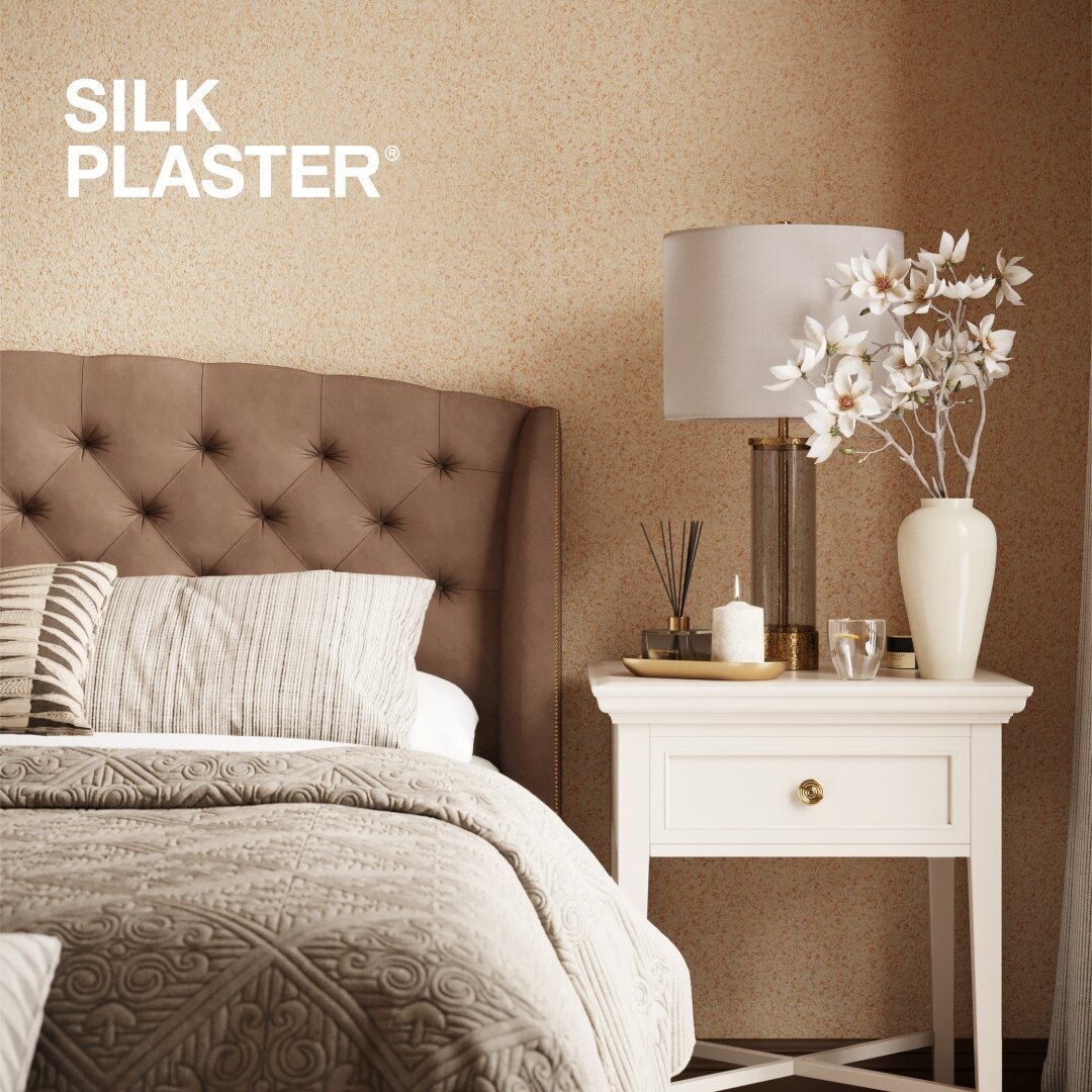 На фото в интерьере жидкие обои SILK PLASTER коллекция Premium оттенок 809