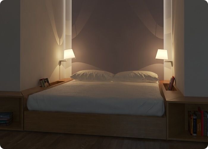 Фото: кровать в нише