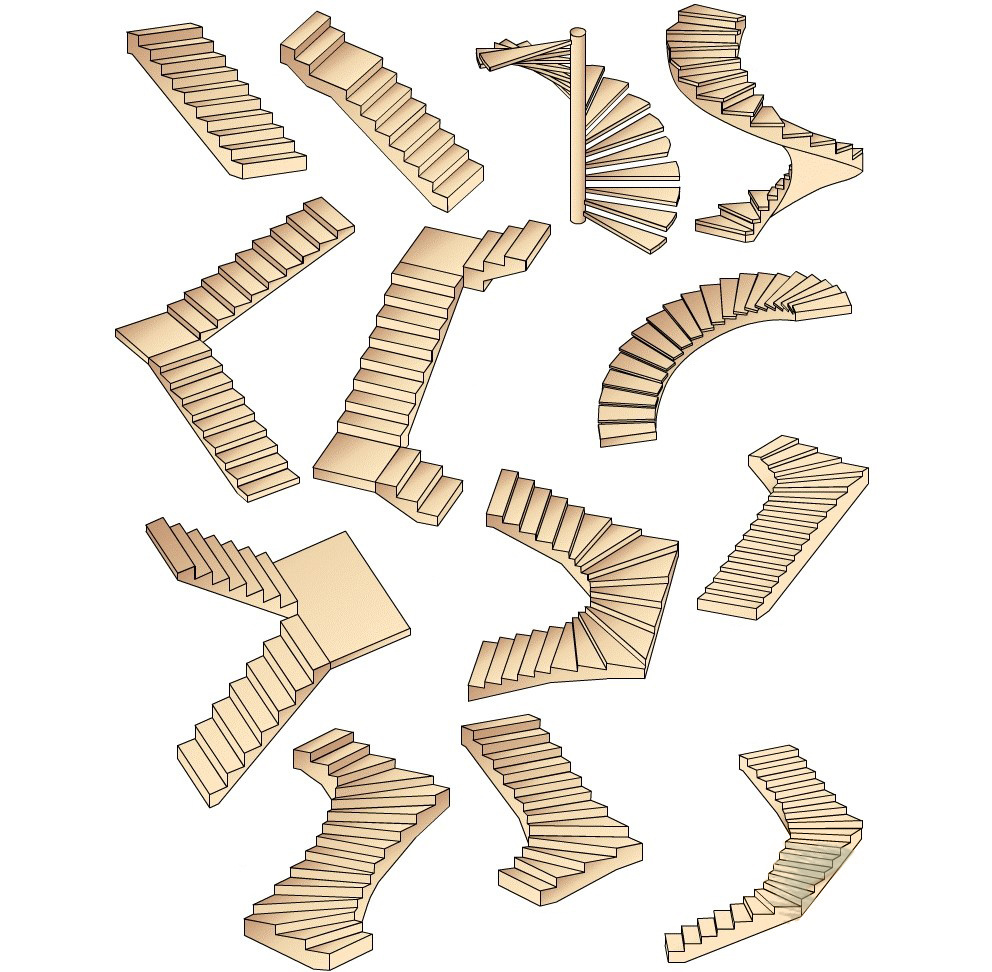 Разнообразие форм лестниц