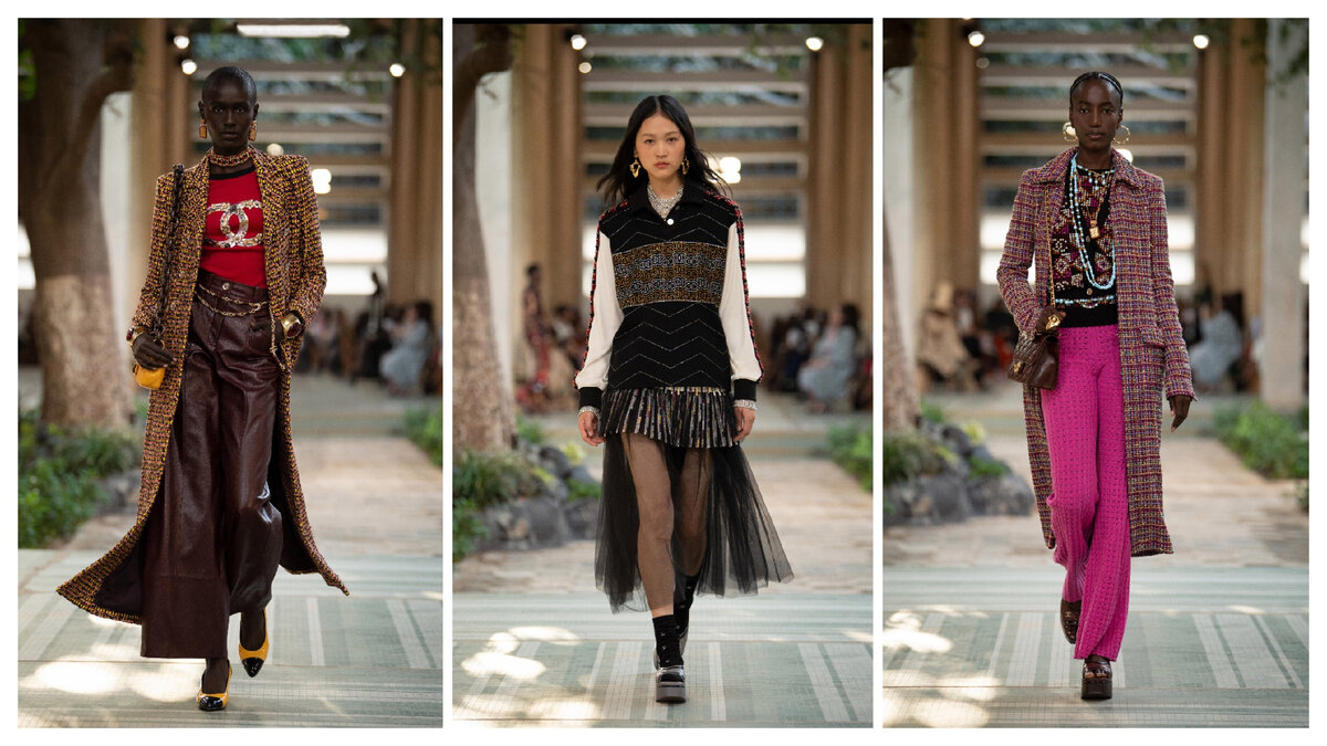 фото Vogue Ranway коллекция Chanel Pre-Fall 2023, коллаж составлен автором