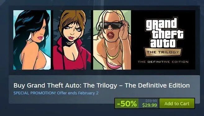 Скидка на GTA III, Vice City и San Andreas в Steam   📷