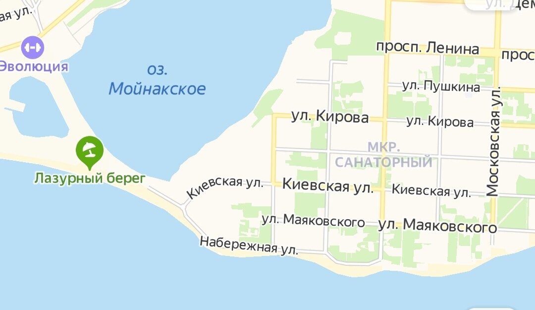 Евпатория карта города с улицами и пляжами