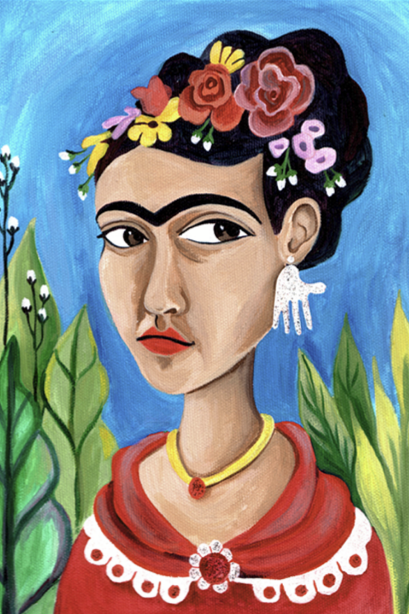 Удаленный с сайта Zazzle портрет Frida Kahlo, созданный истицей, художницей Christine Melo 