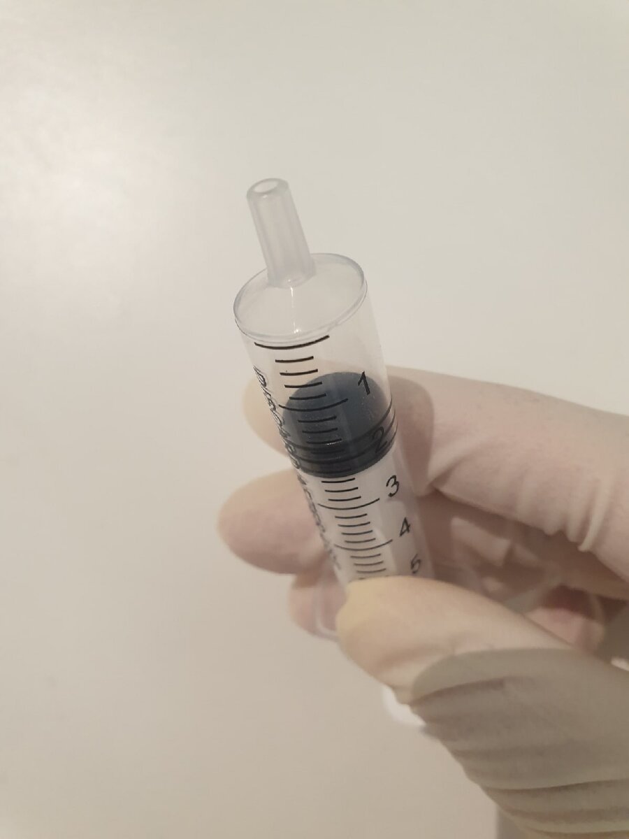 Шприц 5 мл., наконечник по центру