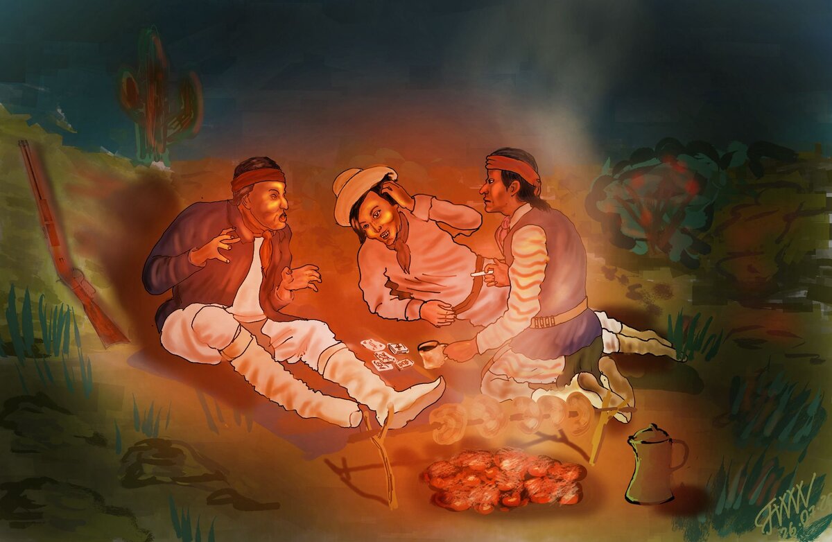 Апачи на привале. Автор Ф.Д.З.