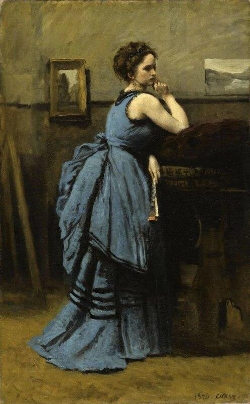 "Дама в голубом" 1874 год. Камиль Коро. Лувр, Париж. 