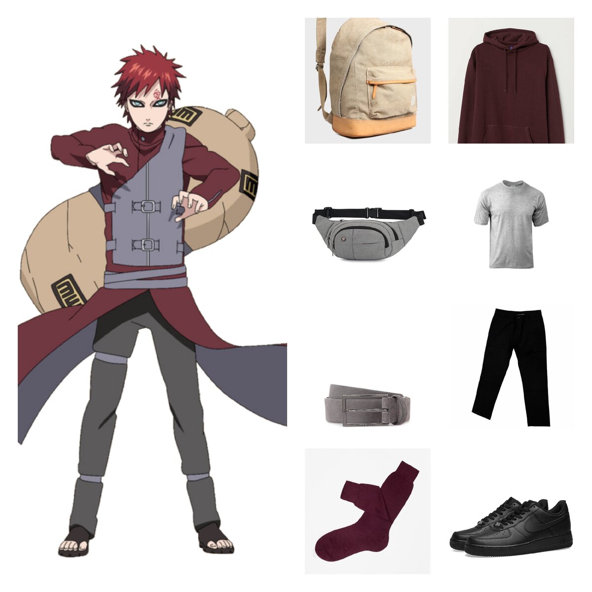 Классный образ, подходящий по стилистике персонажу. Цвета соблюдены. Пояс через плечо имитирует его жилет. Рюкзак играет роль его хранилища для песка. Гармонично и стильно.