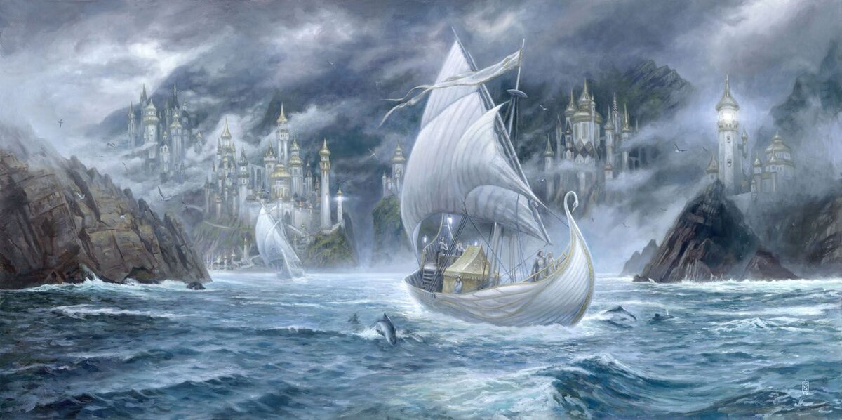 Серая Гавань и эльфийские корабли. Изображение для заставки. Эта и другие картинки обзора взяты на ресурсе Яндекс. картинки 