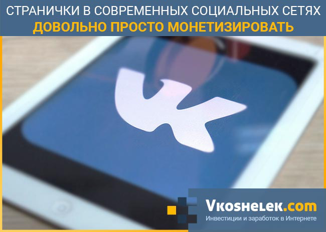 Продажа товаров через соцсеть получила широкое распространение. Она отдаленно напоминает работу интернет-магазина, но позволяет сэкономить значительную сумму денежных средств на разработке и продвижении такого сайта. Реализовать через собственный профиль можно продукцию любых групп. Наибольшей популярностью в ВК пользуются такие товары: 
косметика и парфюмерия;
бытовая химия;
средства по уходу за телом;
обувь и одежда;
детские товары;
предметы интерьера;
аксессуары для мобильных устройств и ПК;
изделия ручной работы.
По сути, выбор направлений деятельности намного шире. Мы рассмотрели наиболее востребованные категории для пользователей ВКонтакте. Но, во всех перечисленных областях сформировалась устойчивая и достаточно серьезная конкуренция. Чтобы ее выдержать, потребителю необходимо предложить максимально выгодные условия. Но вы можете выбрать другую группу товаров, которые удастся реализовать. Главное - внимательно разобраться в том, как заработать на своей странице в Контакте и что сделать для продвижения продукции.

Страничка Вконтакте на планшете

Особое внимание необходимо уделить созданию каталога. В его роли выступают фотоальбомы с размещенными фотографиями товара. Фотоснимки должны быть качественными и четкими, отображать все детали конкретной модели. Для каждой фотографии необходимо создать подробное описание, по которому потенциальный покупатель составит представление о выбранной позиции. Цену можно предоставлять по запросу в личном сообщении, делая ее недоступной для конкурентов.

Важно понимать, что для успешной деятельности мало создать многочисленные фотоальбомы и предложить качественную продукцию. Покупателя необходимо заинтересовать и лучший способ достижения цели - регулярное проведение акций со скидками или приятные подарки к покупкам.
Чтобы продажи шли хорошо и прибыль регулярно увеличивалась, не нужно переспамливать профиль коммерческими предложениями. Постарайтесь сделать страничку "живой", вести здесь активные обсуждения по интересующим клиентов темам. Если торговля окажется успешной, можно заработать несколько десятков тысяч рублей в месяц, а то и больше. Цифра напрямую зависит от количества привлеченных потенциальных покупателей, качества продукции, выгоды ее приобретения и объемов продаж.