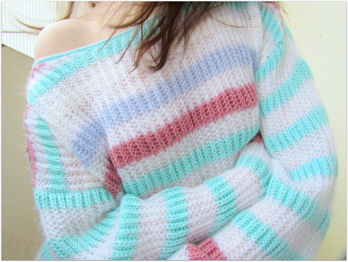 Полосатый джемпер из кид мохера