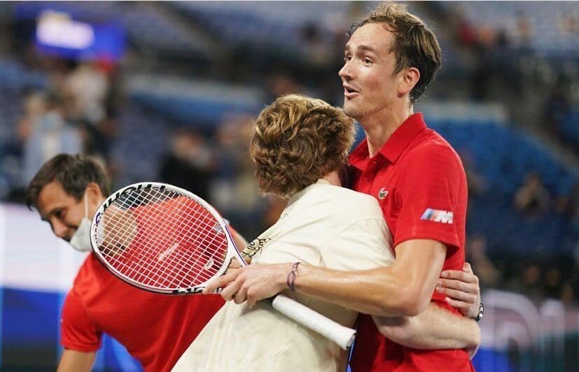 Андрей Рублев и Даниил Медведев после выхода сборной России в финал ATP Cup.