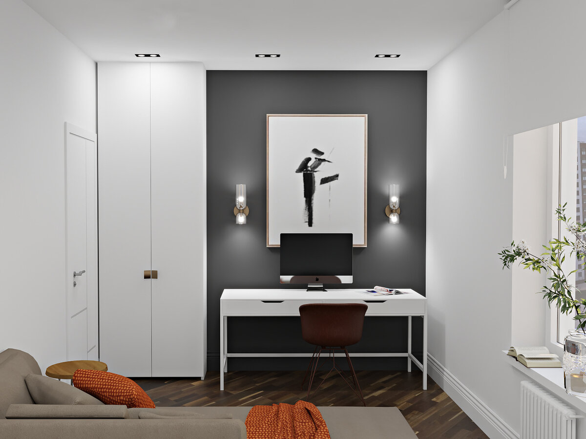 Дизайн спальни с гардеробной в ЖК Квартал Гринада   https://interiorlike.ru/